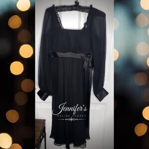 Barrie Pace Women's Black Silk Chiffon Dress Size 4